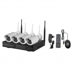 KIT VIDEOSORVEGLIANZA IP WIFI CON SISTEMA CLOUD VISIONE DA REMOTO E 4 TELECAMERE HD